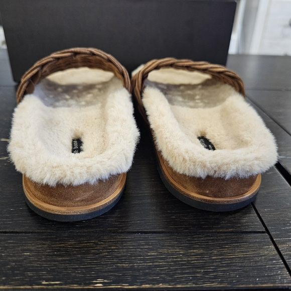 rag & bone Bailey Suede Sherpa-Lined Slides - Picture 7 of 14